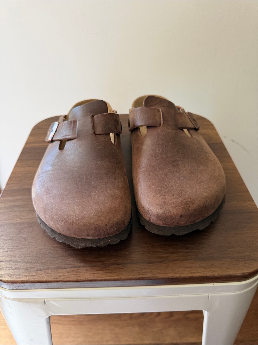 Birkenstock Women's Clogs in Dark Brown Leather